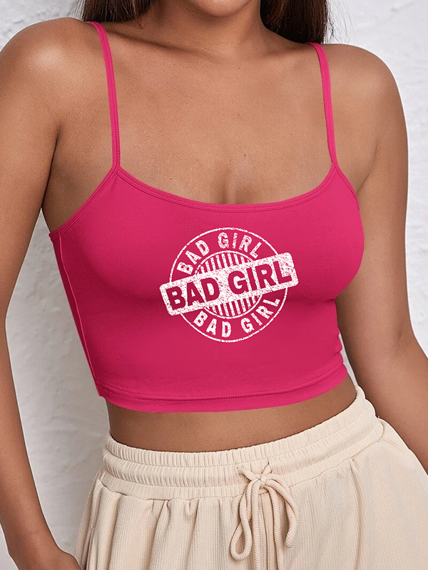 Crop Cami Top Hot Pink (Choice of 4 different graphics)