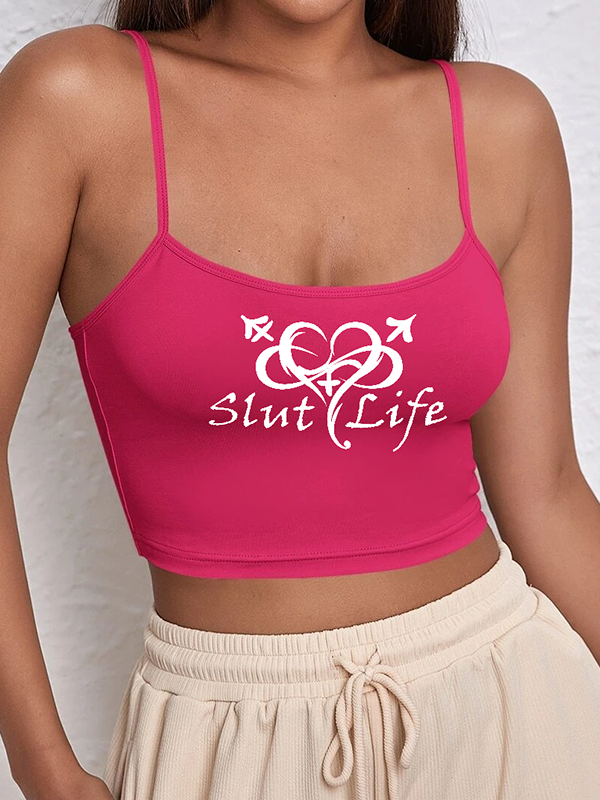 Crop Cami Top Hot Pink (Choice of 4 different graphics)