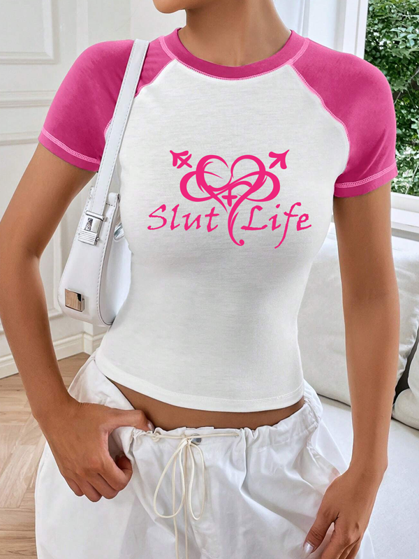 Slut Life - Raglan Sleeve Crop Tee