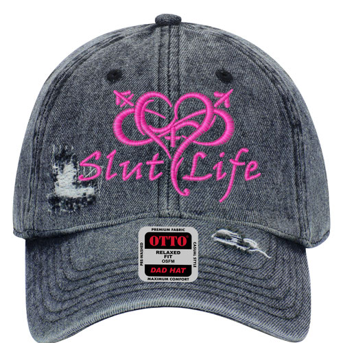 Slut Life Hat – Denim / Pink