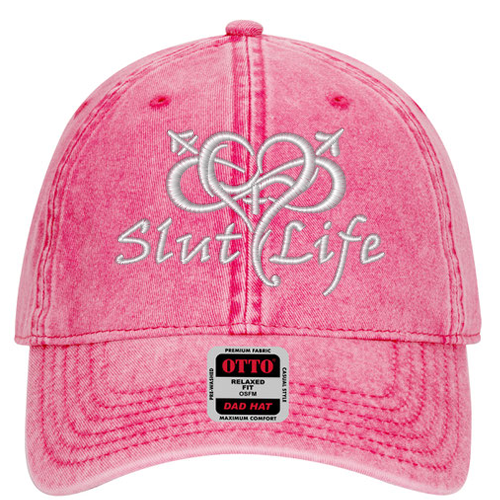 Slut Life Hat – Pink  w/White