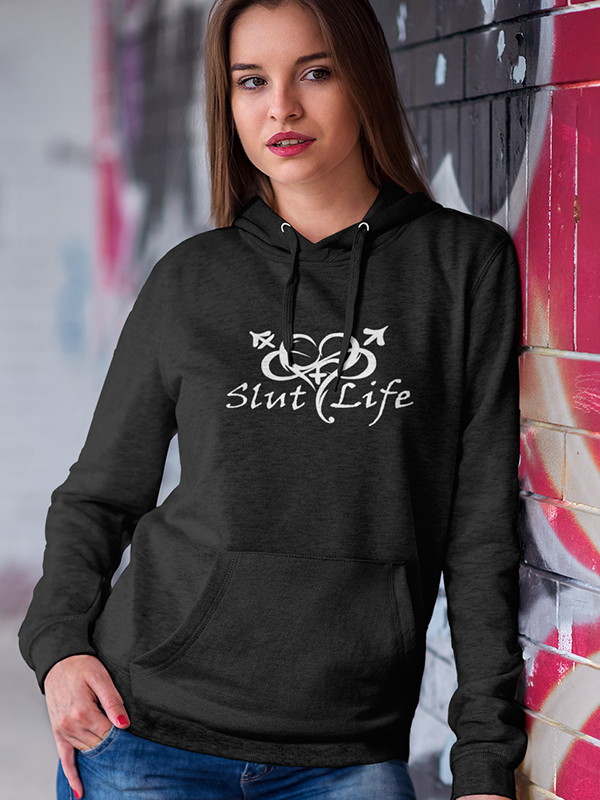 Slut Life - Kangaroo Pocket Drawstring Hooded sweatshirt